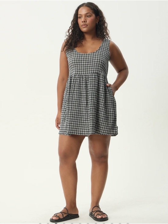 Afends Dresses & Skirts - Afends Black and White Check Mini Dress